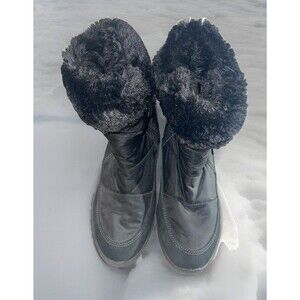 BLONDO WATERPROOF Wedge Faux Fur Aqua Protect Black Womans Zip 40 EUC Or 9.5 US